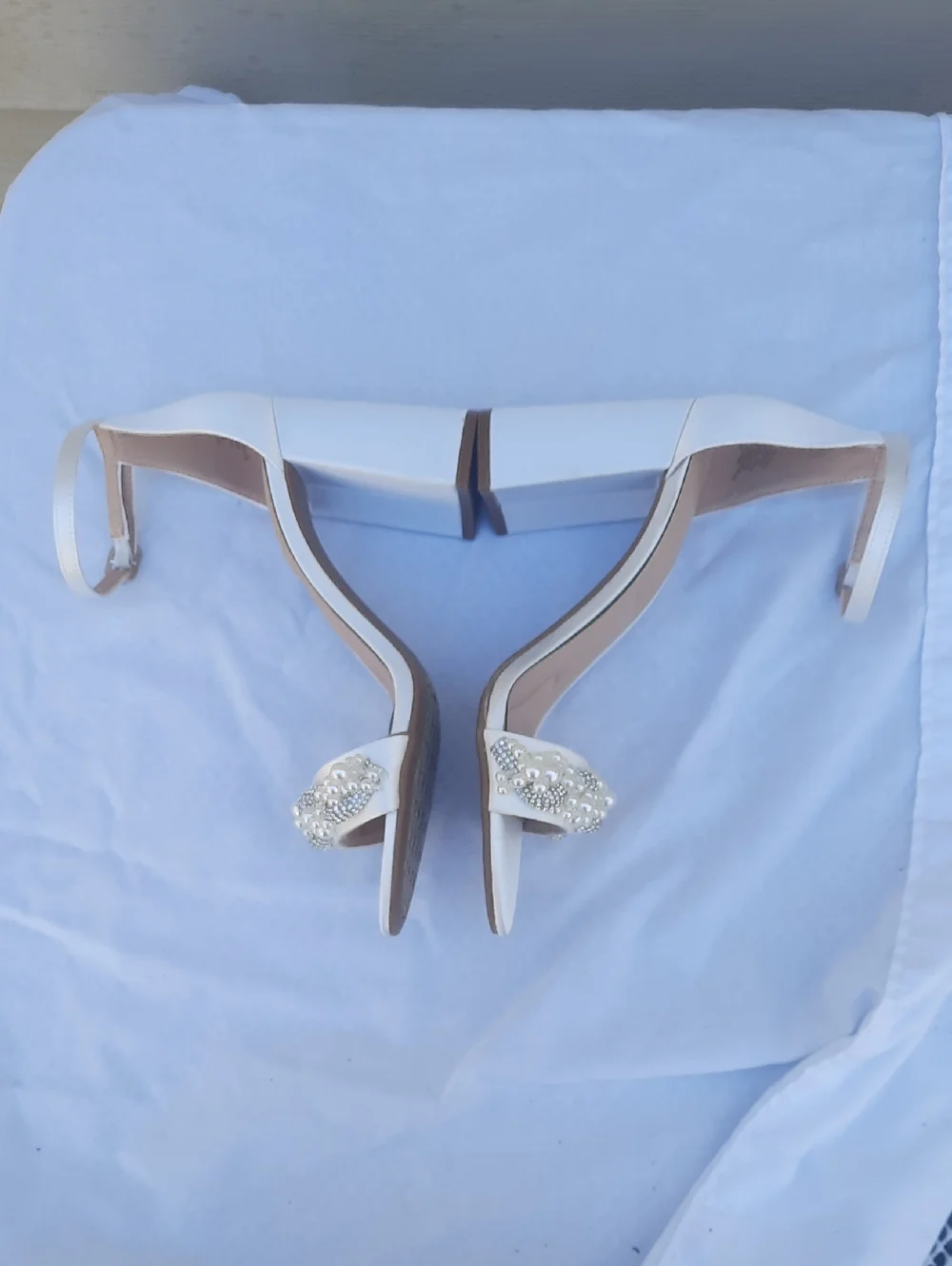 Kelly & Katie Drema Sandal - white bridal heel Size 9 - Picture 4 of 8